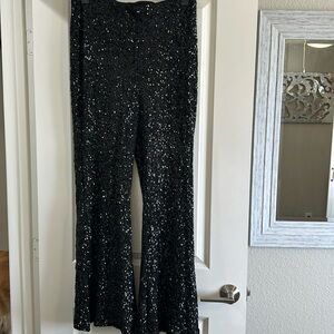 Express sequin flare pants